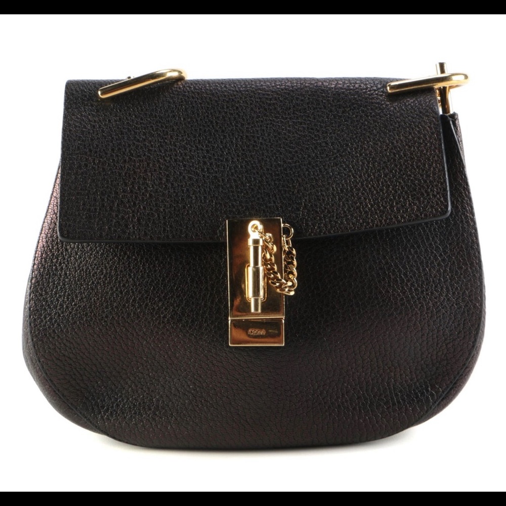 Chloe drew crossbody with gold chain in leather